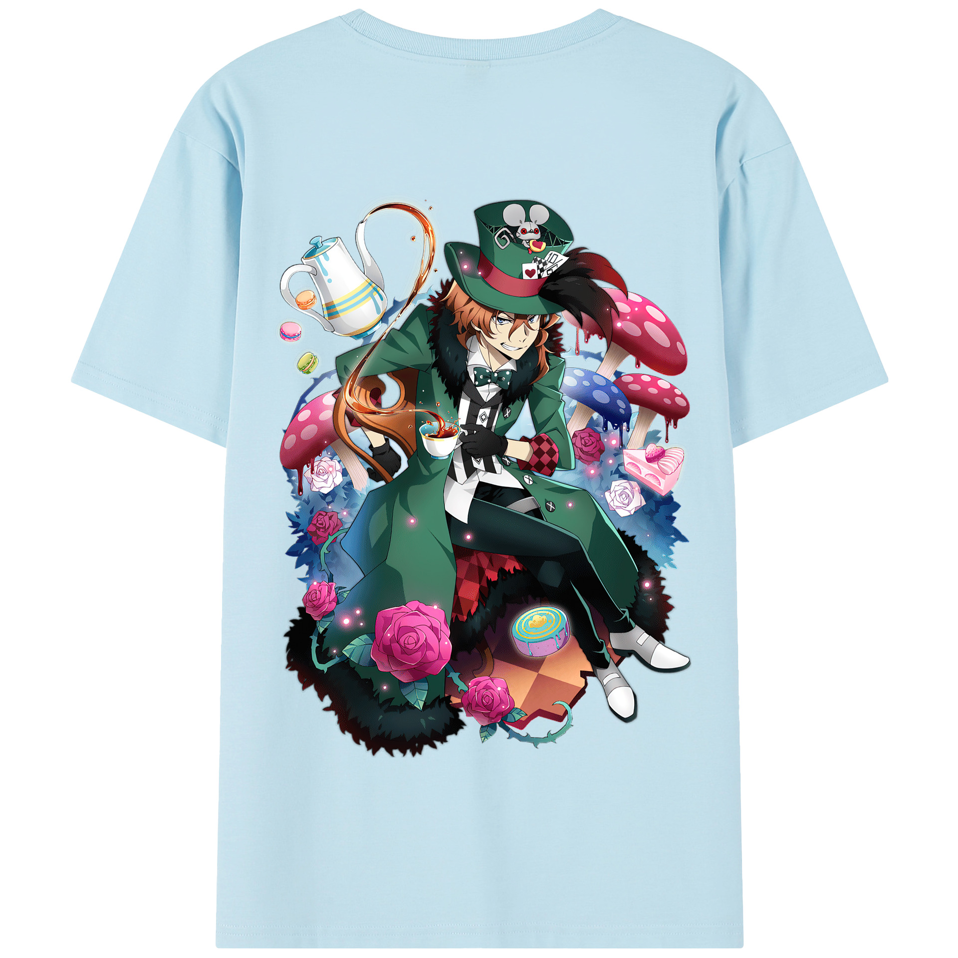 （画像用） 文豪ストレイドッグス Bungo Stray Dogs 綿100％半袖Tシャツ（背面プリント）